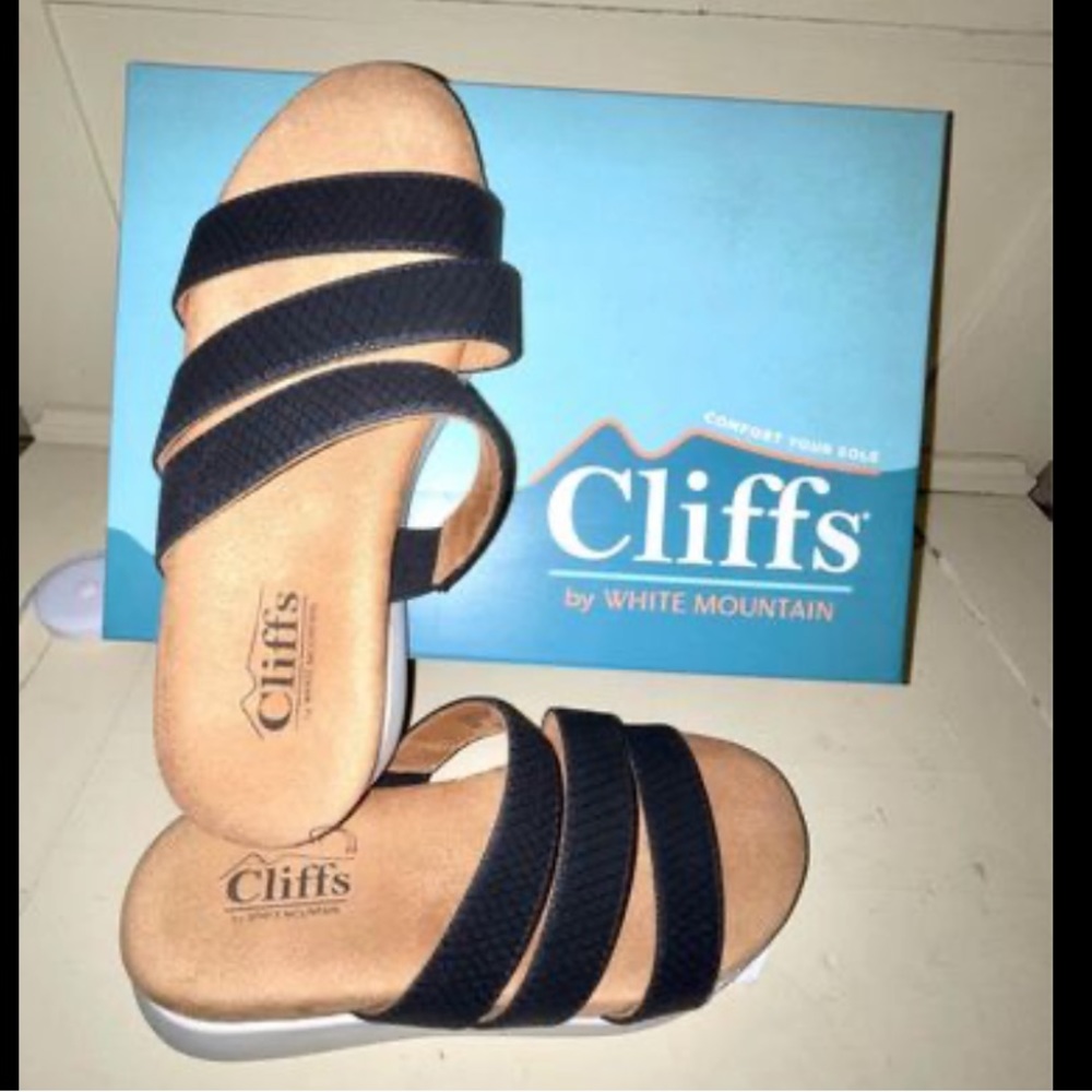 Cliffs and White Mountain, Black, Slide-On, Sandal, New In Box